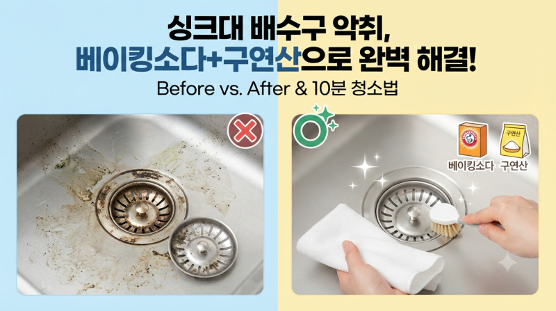 싱크대 냄새, 왜 계속 날까? 베이킹소다와 구연산으로 해결
