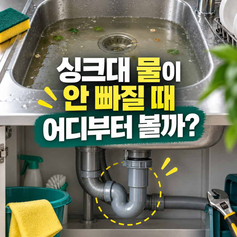 싱크대뚫기 순서, 해결 방법부터 싱크대 배수구 배수관 하수구막힘 냄새 청소 까지