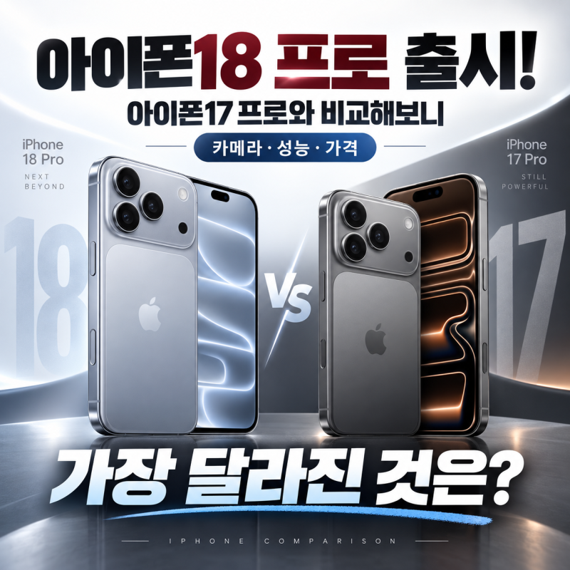 아이폰18 프로 출시! 아이폰17 프로와 비교해보니 가장 달라진 것은?
