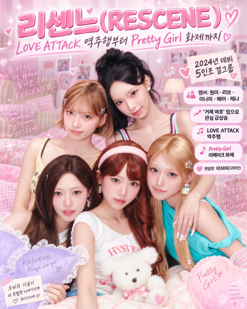 요즘 왜 이렇게 뜨지? 리센느(RESCENE) 멤버·나이·LOVE ATTACK 역주행 이유