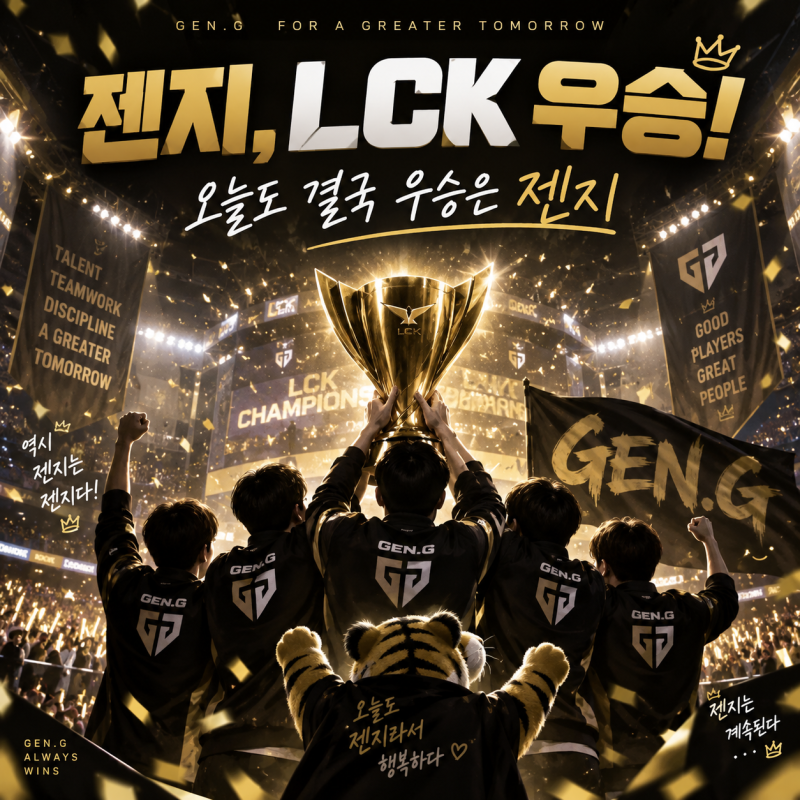 2026 LCK 젠지 우승｜한화생명 3:1 제압, ‘룰러 엔딩’ 다시 나왔다