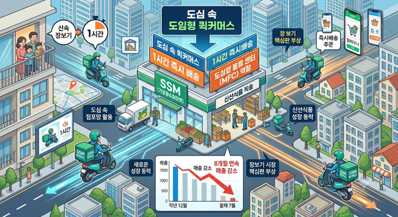 SSM 퀵커머스 배송 전쟁…GS더프레시·이마트 에브리데이·롯데슈퍼 혜택 및 성장률 총정리