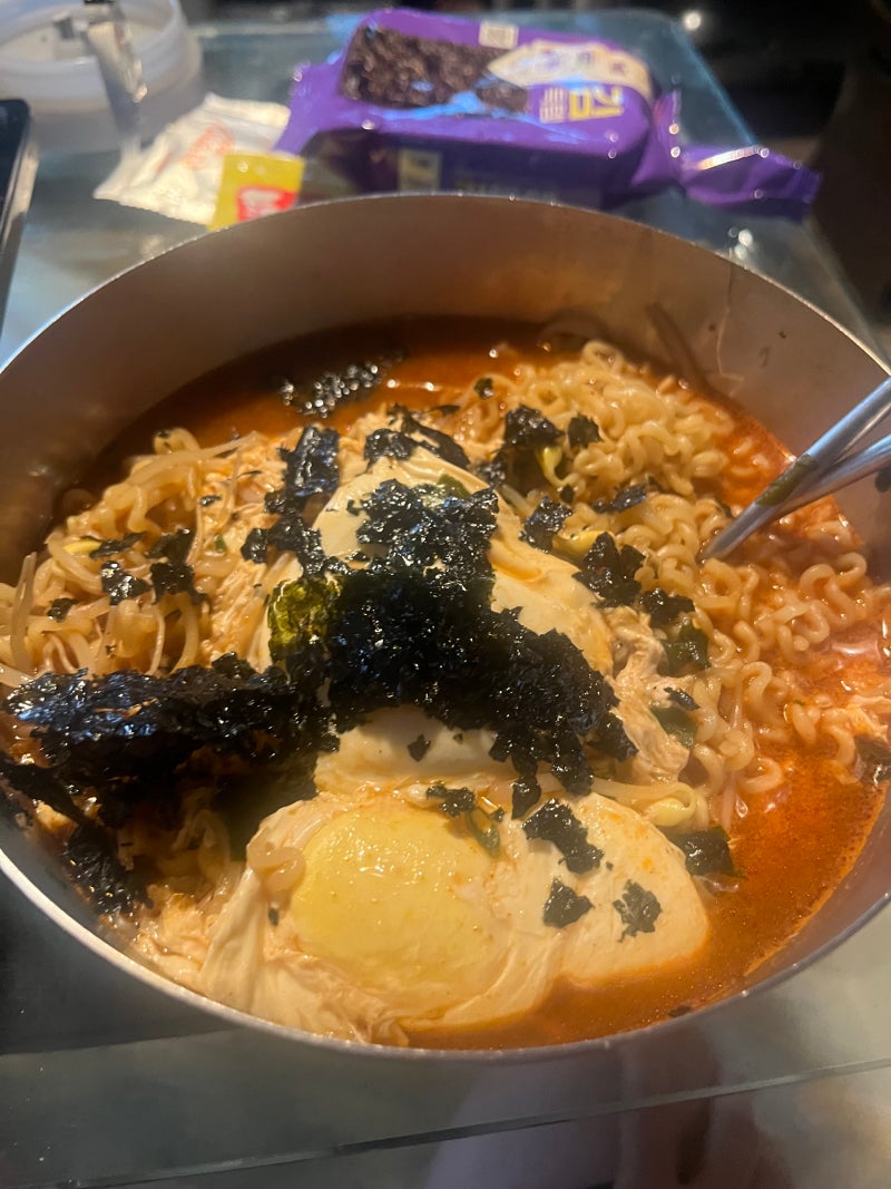 간단하게 해버리는 틈새라면 레시피, 맛 90퍼센트 일치. (다이소 틈새라면 스프, 안성탕면)