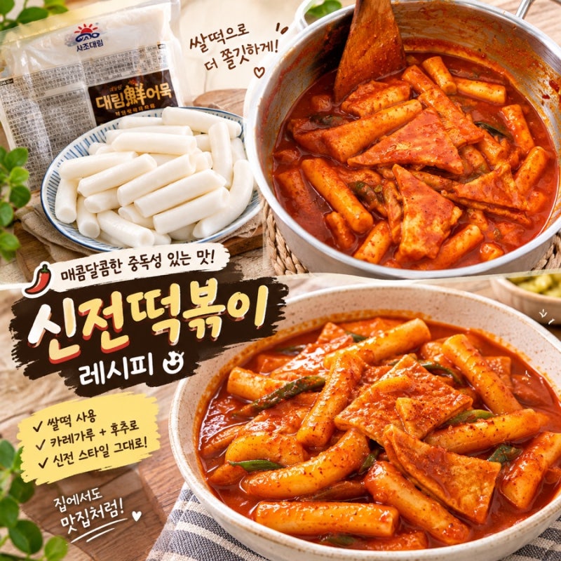 여러분들은 어떤 떡볶이를 좋아하시나요?!- 쌀떡으로 만든 신전떡볶이st.