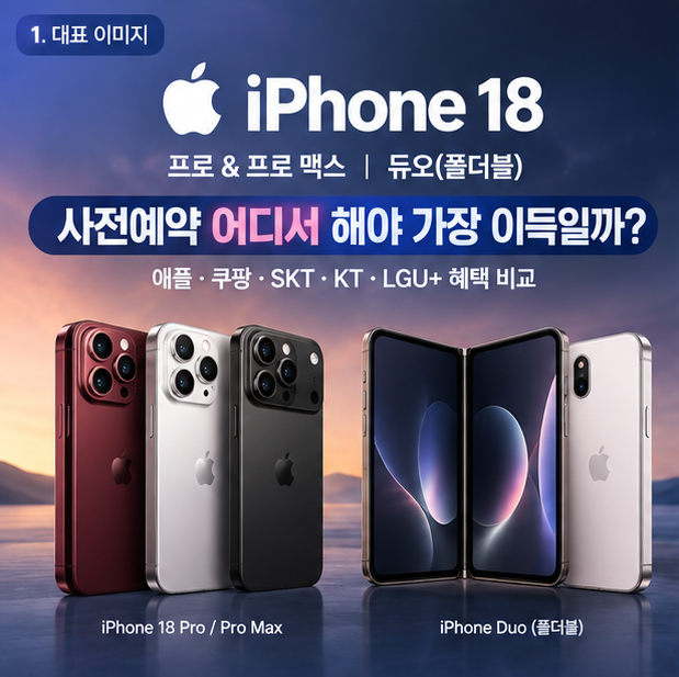 아이폰18 프로 사전예약 어디서 해야 가장 이득일까?｜애플·쿠팡·SKT·KT·LGU+ 혜택 비교