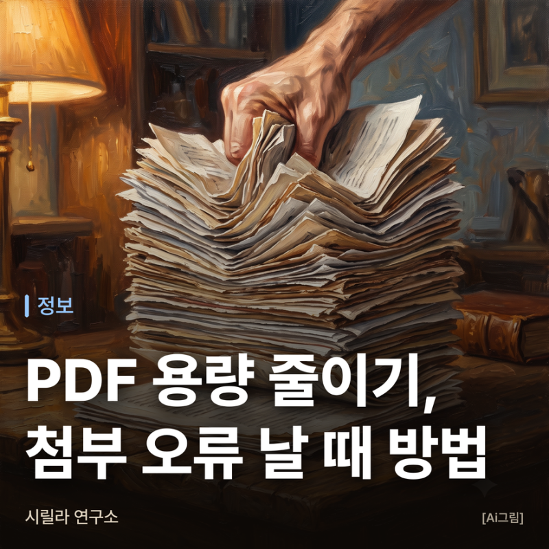 PDF 용량 줄이기, 첨부 오류 날 때 방법