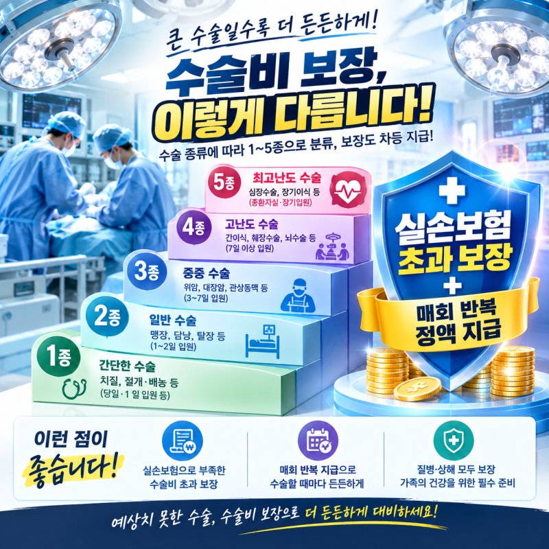 백내장부터 개두술까지! 1-5종 수술비 분류 기준과 약관 총정리