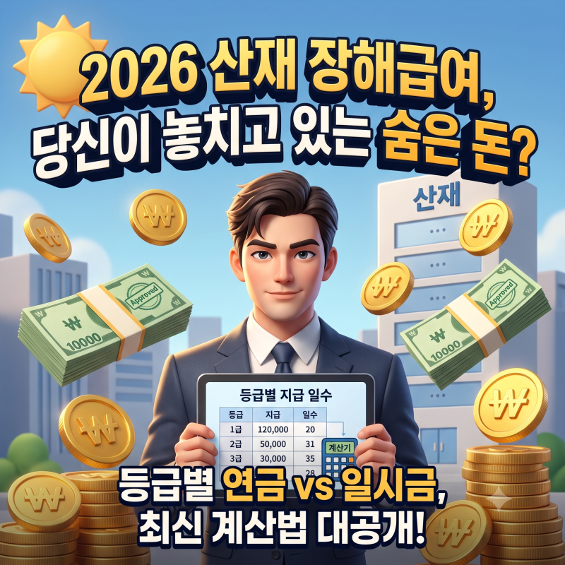 2026년 산재보험 장해급여 등급별 보상금액 및 연금·일시금 계산 총정리