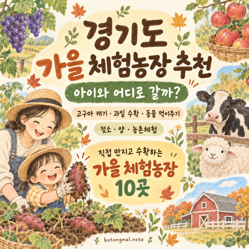 경기도 가을 체험농장 추천｜고구마·과일·동물체험 아이와 가볼만한 곳