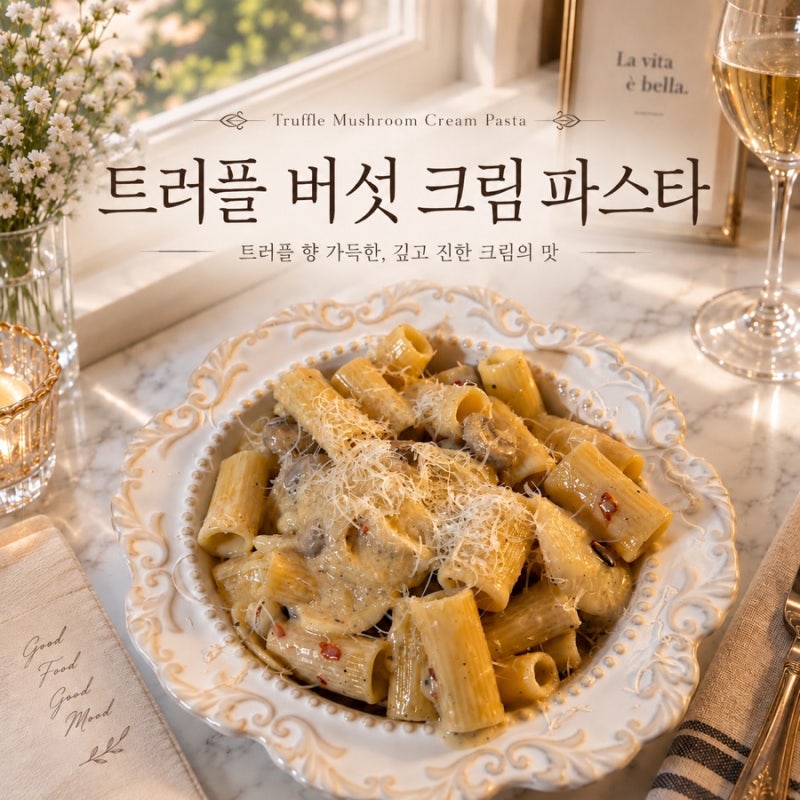 트러플 버섯 크림 파스타 만들기, 트러플 향 가득한 홈쿡 레시피