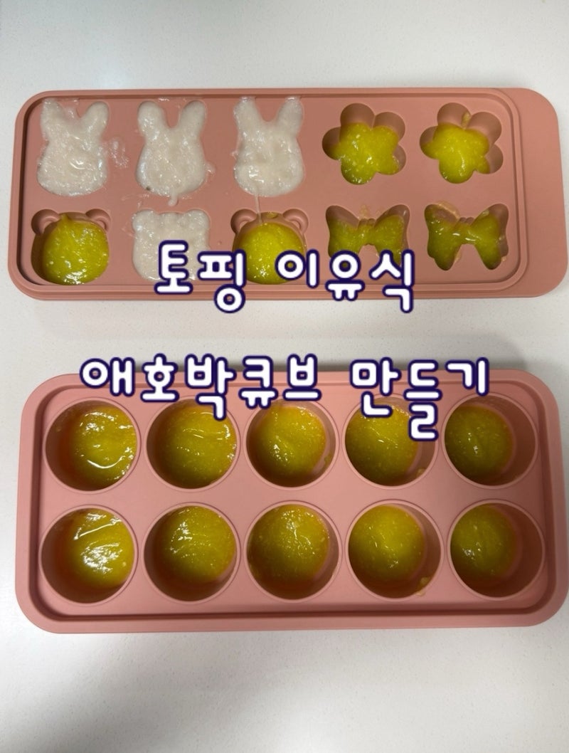 토핑이유식 | 애호박 큐브 만드는 법 (씨 제거없이 초간단 10g 소분)