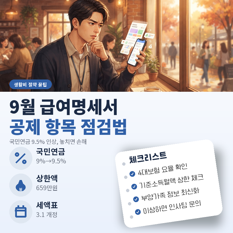 9월 급여명세서에서 놓치기 쉬운 공제 항목 점검법