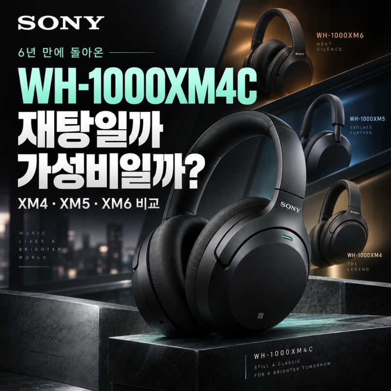 6년 만에 돌아온 소니 WH-1000XM4C, 재탕일까 가성비일까? XM4·XM5·XM6 비교