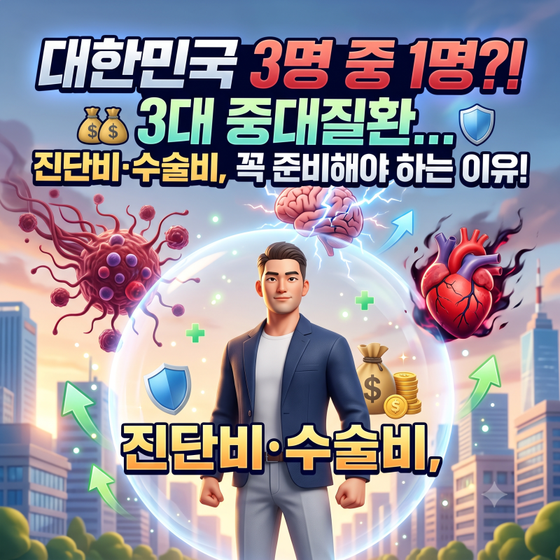 암·뇌혈관·허혈성 심장질환 진단비 및 수술비를 가입해야 하는 이유