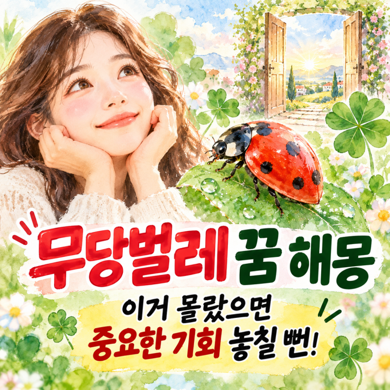 무당벌레 꿈 해몽, 이거 몰랐으면 중요한 기회 놓칠 뻔