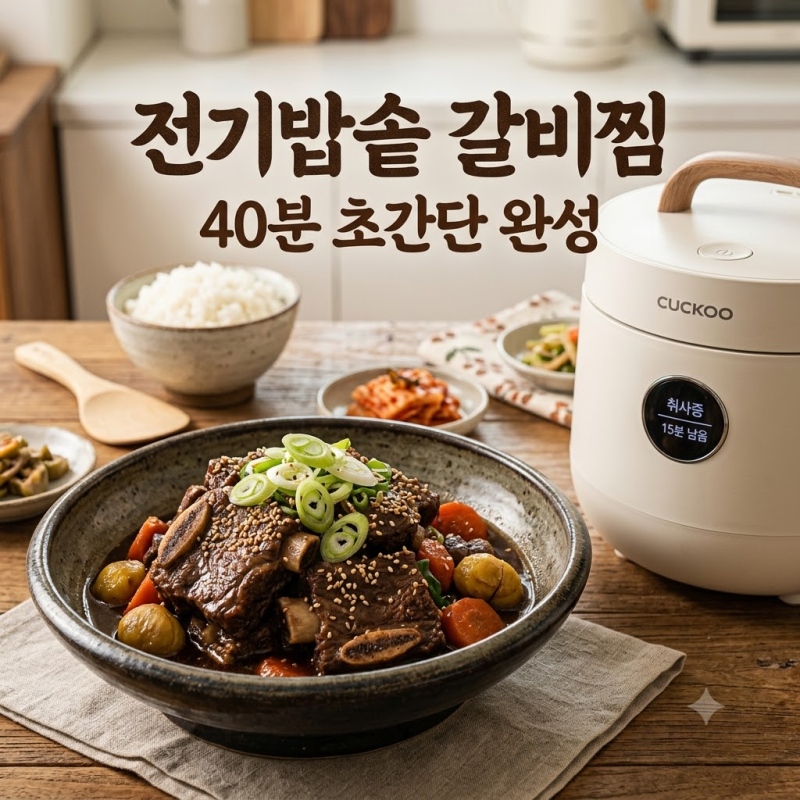 [전기밥솥 갈비찜] 40분 만에 뼈 쏙 빠지는 특급 비법! 핏물 빼기부터 연육 작용까지 초간단 ....