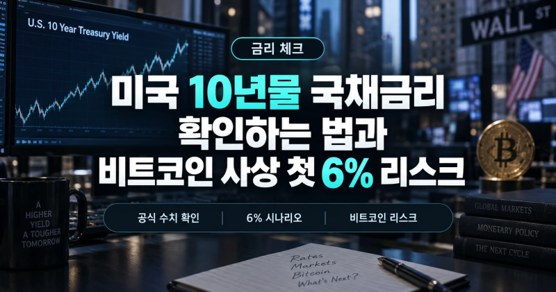 미국 10년물 국채금리 확인하는 법과 비트코인 사상 첫 6% 리스크