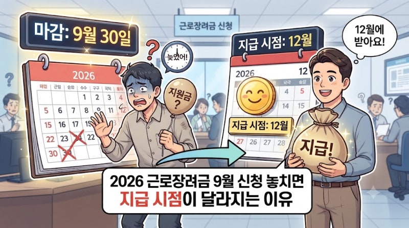 2026 근로장려금 9월 신청 놓치면 지급 시점이 달라지는 이유