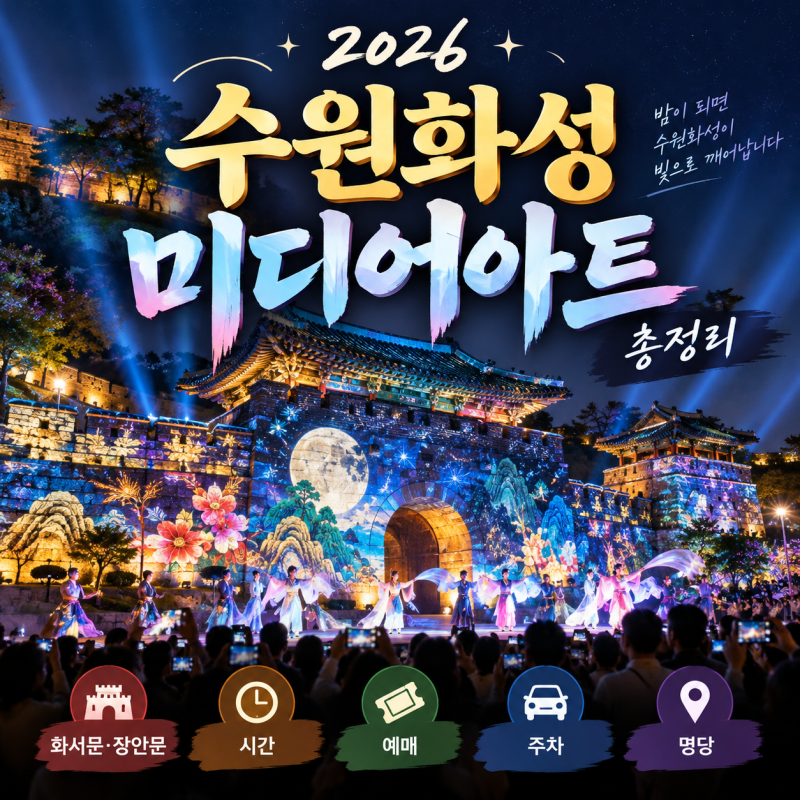 2026 수원화성 미디어아트 총정리｜화서문·장안문 시간·예매·주차·명당