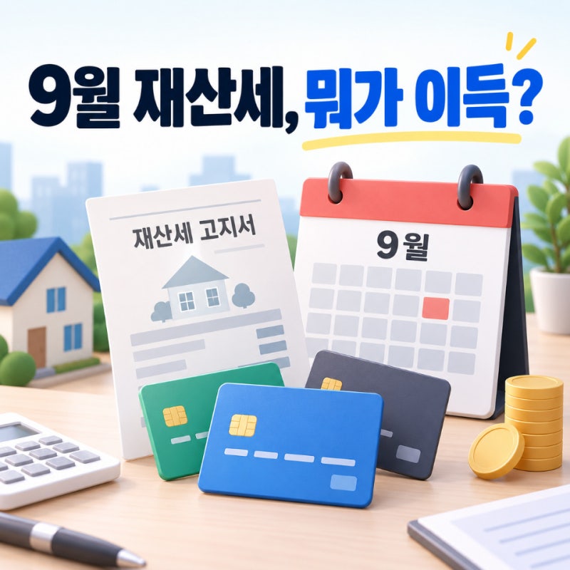 재산세 카드 혜택 9월 총정리, 신한 체크 0.1%·무이자 비교