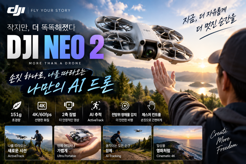 DJI Neo 2 신제품 총정리｜151g 초경량 드론, 이번엔 진짜 살 만할까?