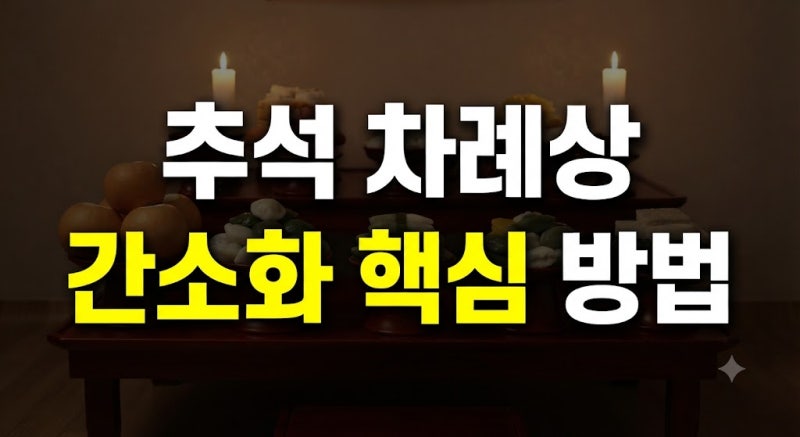 추석 제사 지내는 순서와 차례상 차리는 법, 비용 부담 줄이는 간소화 팁