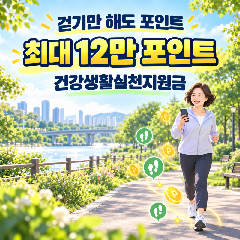 걷기만 해도 최대 12만 포인트! 건강생활실천지원금 대상자·신청방법 총정리