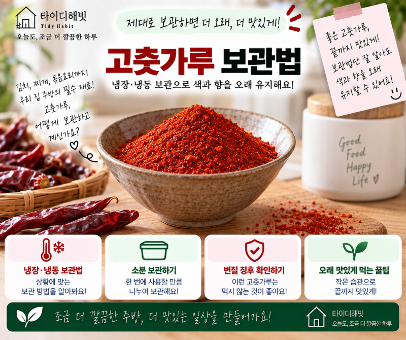 고춧가루 냉장·냉동 보관법, 색과 향 오래 유지하려면 어떻게 보관할까?
