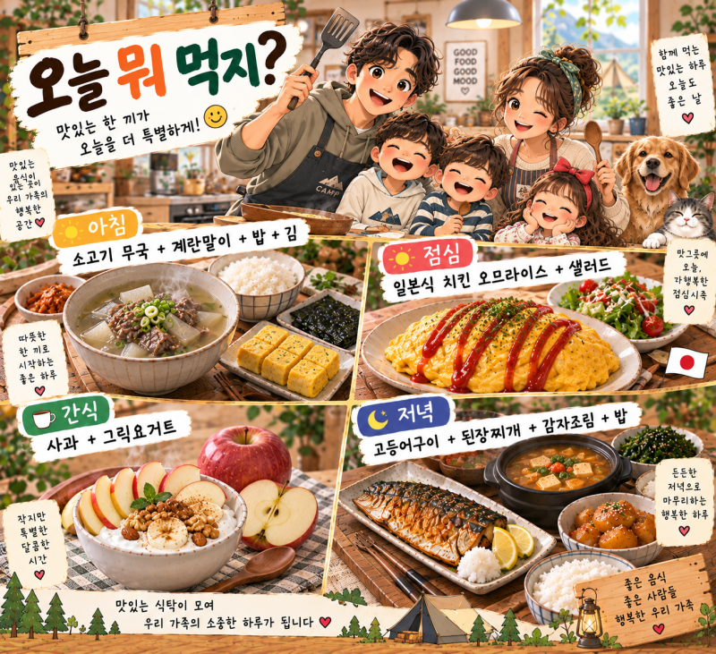 오늘 뭐 먹지?｜든든한 한식 소고기 무국부터 일본식 오므라이스 고등어구이 까지 맛있는 하....