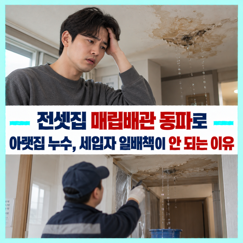 전셋집 매립배관 동파로 아랫집 누수, 세입자 일배책이 안 되는 이유