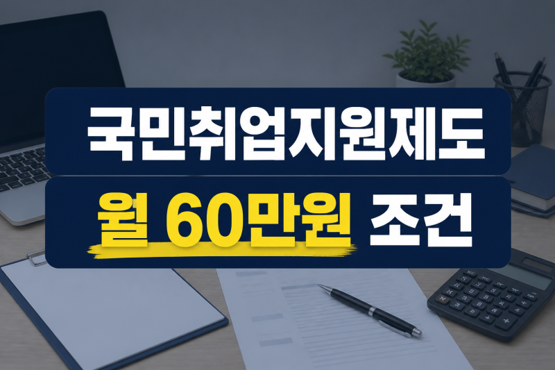 국민취업지원제도 1유형 2유형 월 60만원 조건