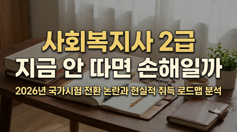 사회복지사2급 지금 안 따면 손해일까? 2026년 국가시험 전환 논란과 현실적 취득 로드맵 분석