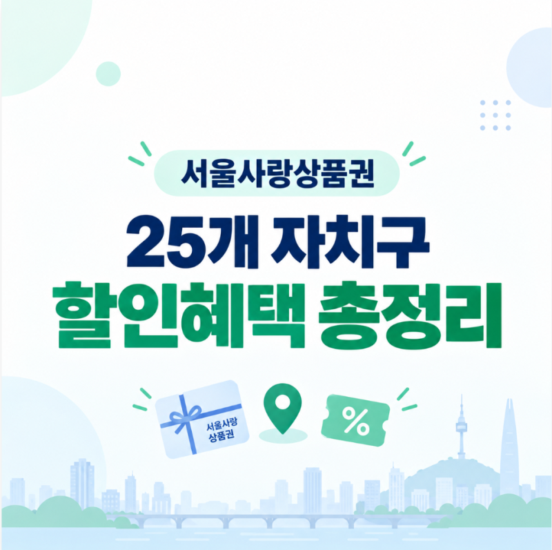 서울사랑상품권 어디는 5%, 어디는 10%? 25개 자치구 할인율·구매방법 총정리