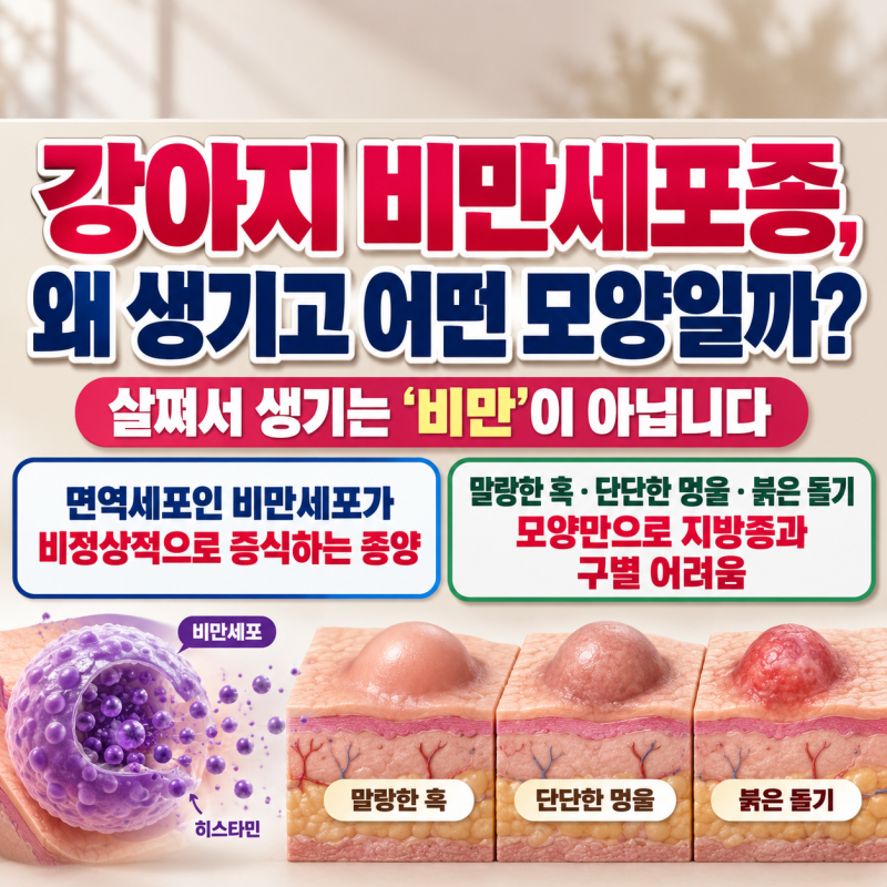 강아지 몸에 혹, 지방종인 줄 알았는데 암? 비만세포종 증상과 팔라디아 국내 출시