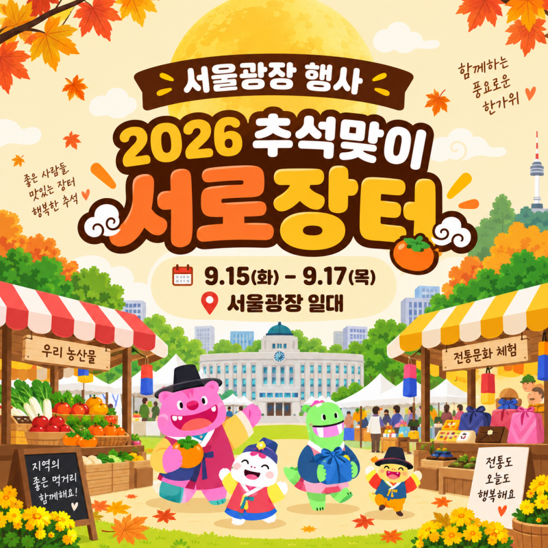 서울광장 행사 2026｜추석맞이 서로장터 일정·농수특산물 할인·주차