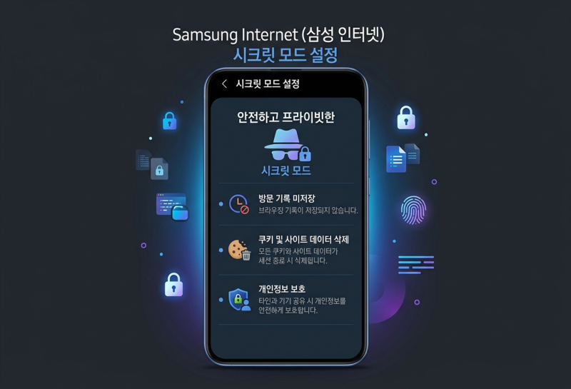 갤럭시 삼성 인터넷 브라우저 비밀 모드로 검색 기록 남기지 않기