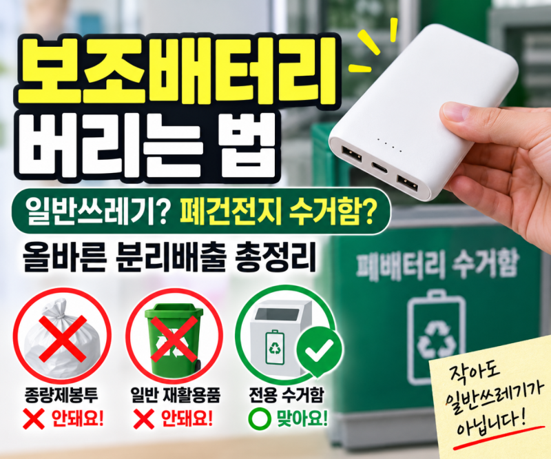 보조배터리 버리는 법｜일반쓰레기? 폐건전지 수거함? 올바른 분리배출 총정리