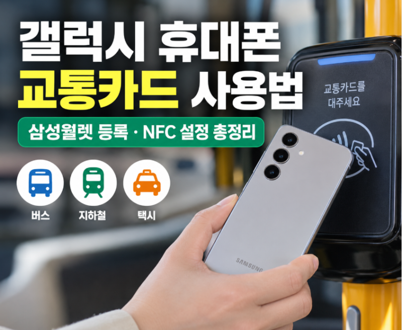 갤럭시 휴대폰 교통카드 사용법｜삼성월렛 등록·NFC 설정 총정리