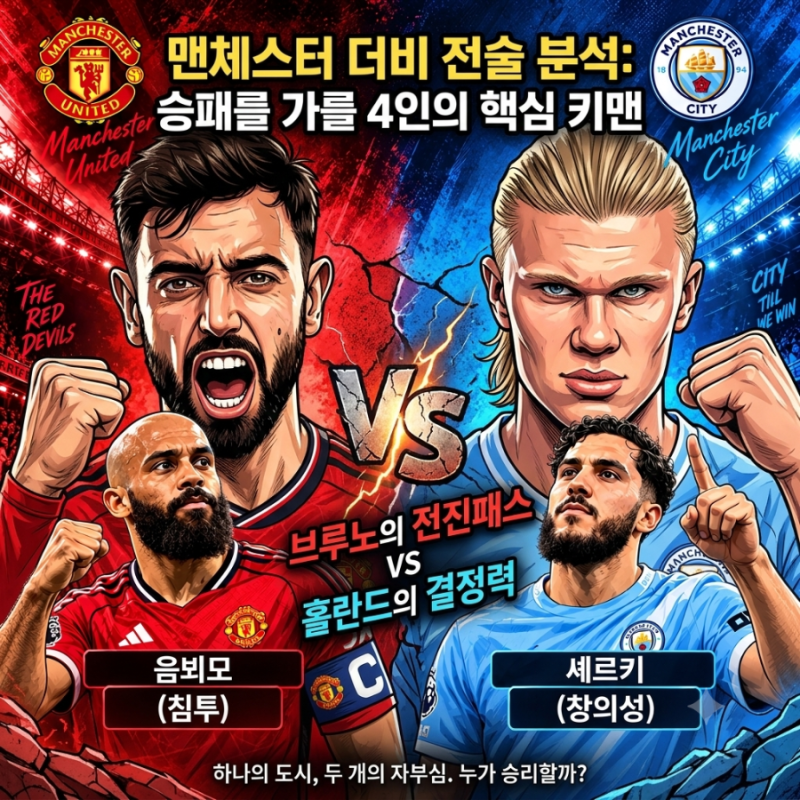 2026년 9월 14일 맨유 vs 맨시티 경기 분석 예상 라인업·핵심선수·승부예측 홀란드 브루노 페....