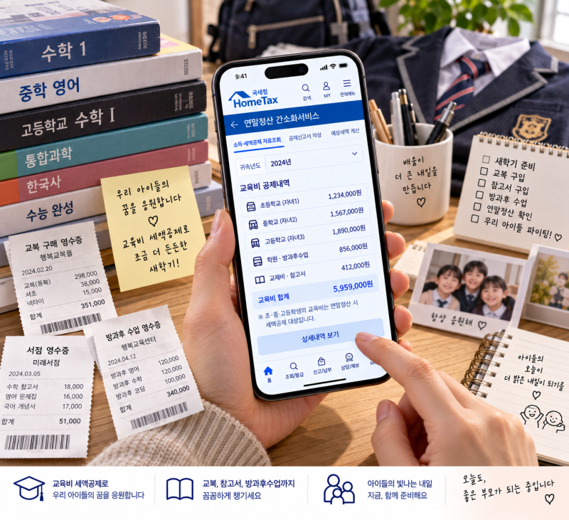 [테크 꿀팁] "등골 휘는 학원비와 등록금, 연말정산 때 다 돌려받고 계신가요?" 초·중·고등학....