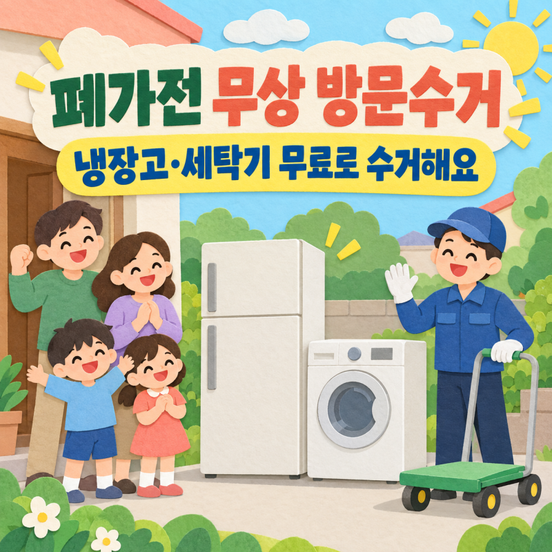냉장고 세탁기 무료로 버리는 방법 폐가전 무상 방문수거 예약 안내