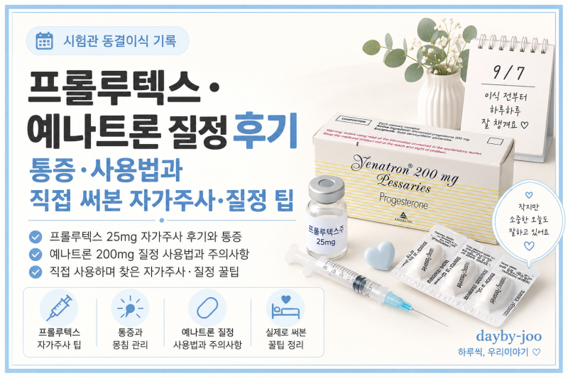 프롤루텍스·예나트론 질정 후기｜통증·사용법과 직접 써본 자가주사 질정 팁
