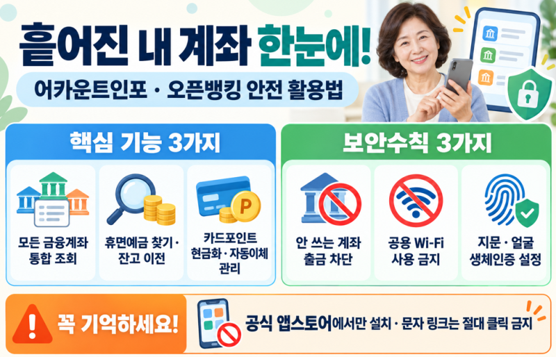 모바일 오픈뱅킹 안전하게 쓰기: 계좌 통합 관리 앱(어카운트인포) 활용법