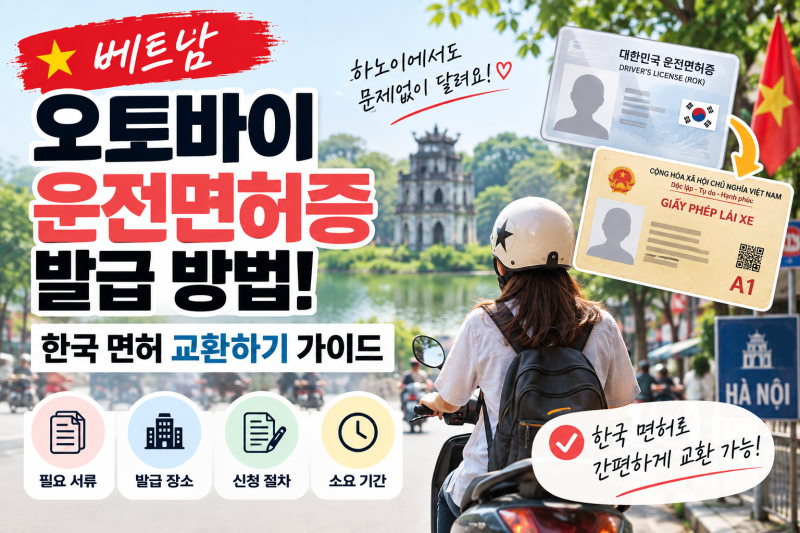 베트남 오토바이 운전면허증 발급 방법! 한국 면허 교환하기 가이드