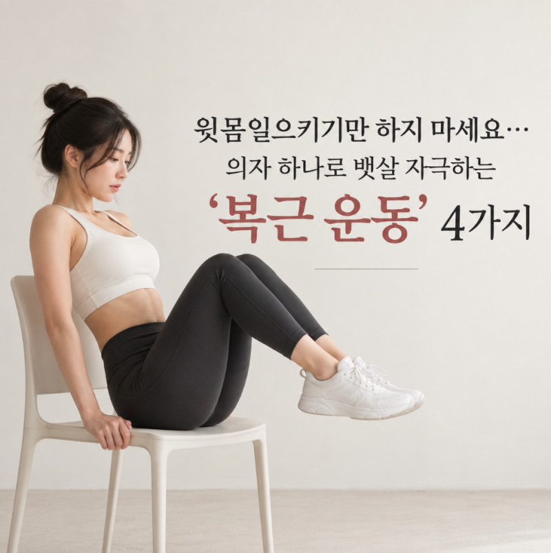“윗몸일으키기만 하지 마세요… 의자 하나로 뱃살 자극하는 ‘복근 운동’ 4가지”