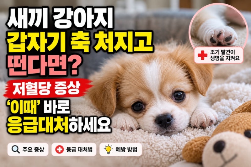 새끼 강아지 갑자기 축 처지고 떤다면? 저혈당 증상 ‘이때’ 바로 응급대처하세요
