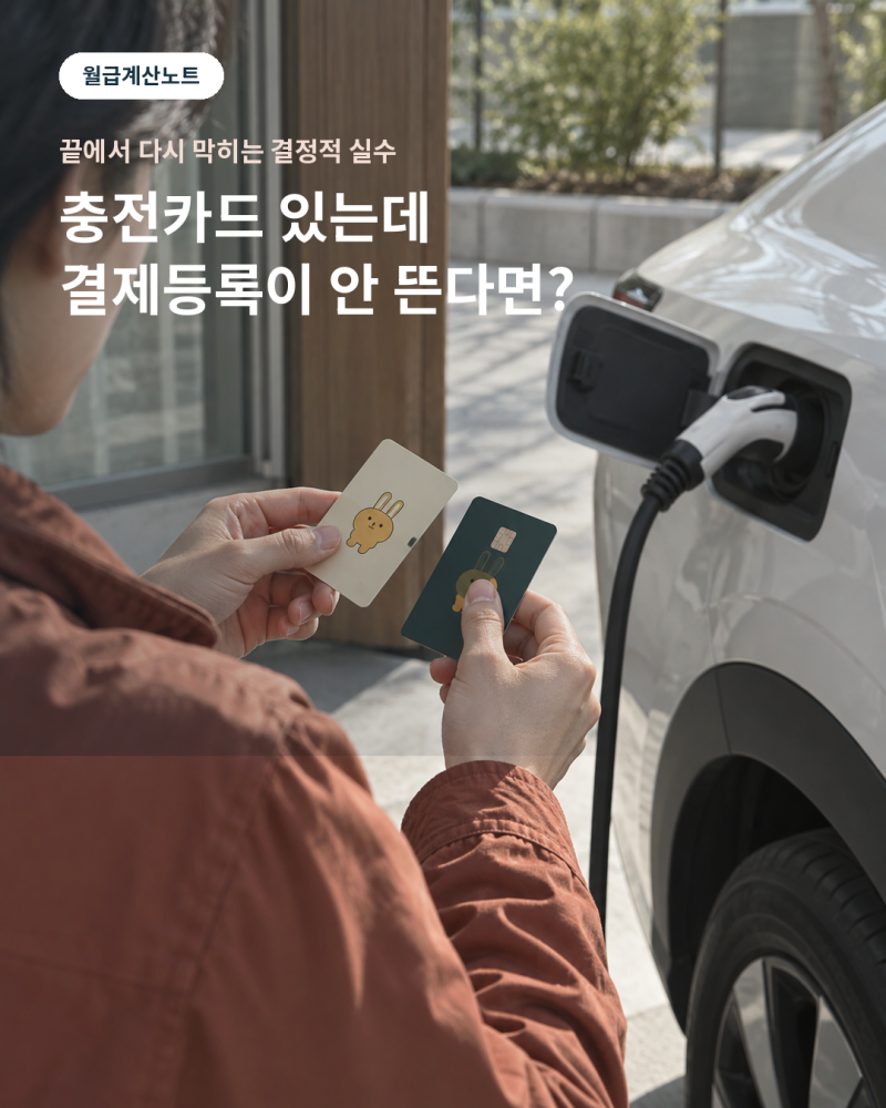 전기차 충전카드 신청 뒤 결제가 막혔다면 왜 그런지, 등록 전후 메뉴 차이
