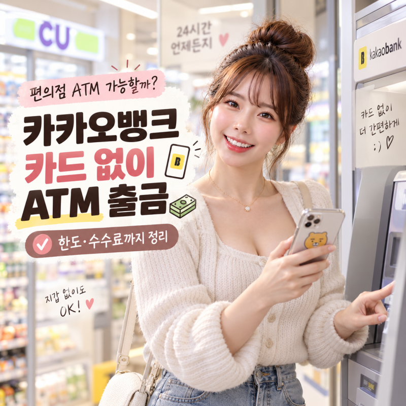 카카오뱅크 카드 없이 ATM 출금하는 방법｜편의점 ATM도 가능할까?