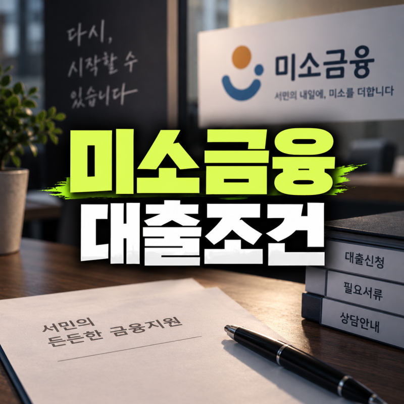 미소금융 대출조건 필요 서류 무직자 신청 가능 여부와 거절 시 대응법