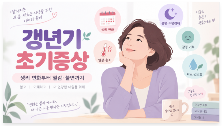 갱년기 초기증상, 생리불순부터 열감·불면까지 놓치기 쉬운 신호
